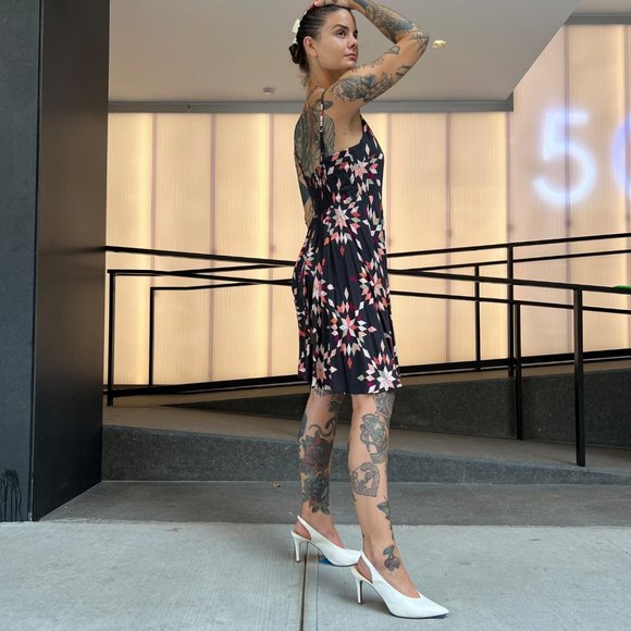 COPY - Gap Dress Geometric Quilt Print Cami Straps Sz M - Picture 7 of 11